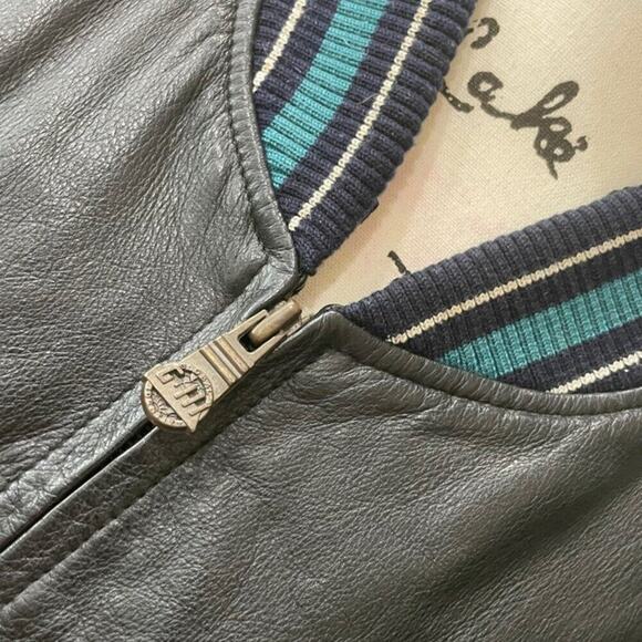 Y2K CARL BANKS NFL MIAMI DOLPHINS LEATHER MOTO JACKET SZ XL ICONIC FOOTBALL - Picture 6 of 16